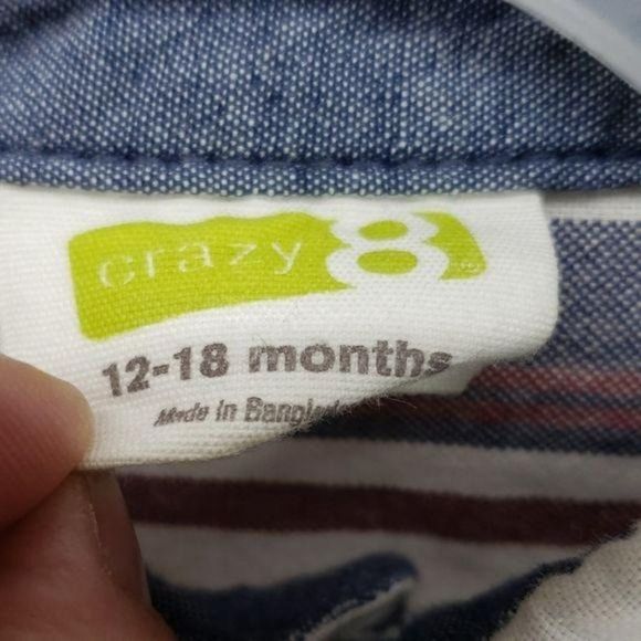 Crazy 8 striped long sleeve button down shirt - Picture 4 of 6